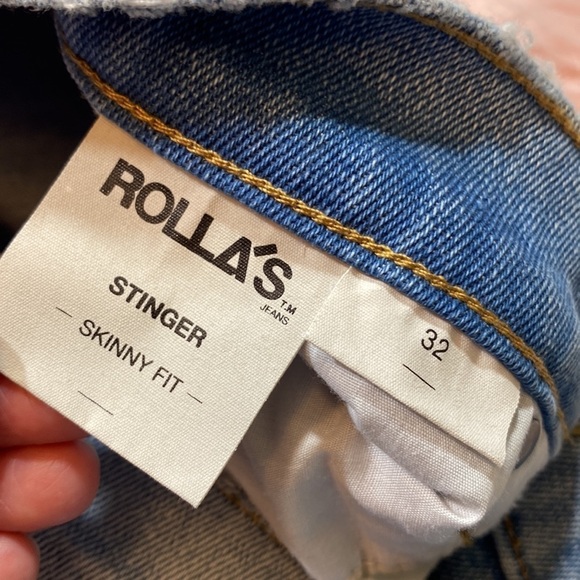 NWT Rolla’s Men’s Stinger Skinny Fit Shorts in Bondi Destroy Blue sz 32 - Picture 11 of 13